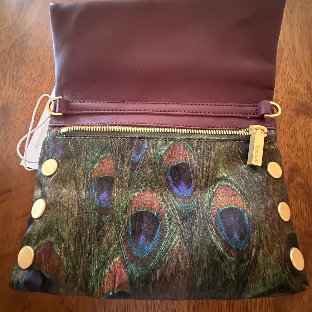 Hammitt burgundy and Green Clutch with Gold Details - Picture 6 of 10